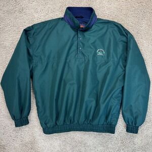 Sun Mountain Performance Outerwear Pullover Mens L Windbreaker Green Houndstooth